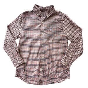 Vineyard Vines Orange & Blue Plaid Performance Cotton/Nylon Oxford EUC 7